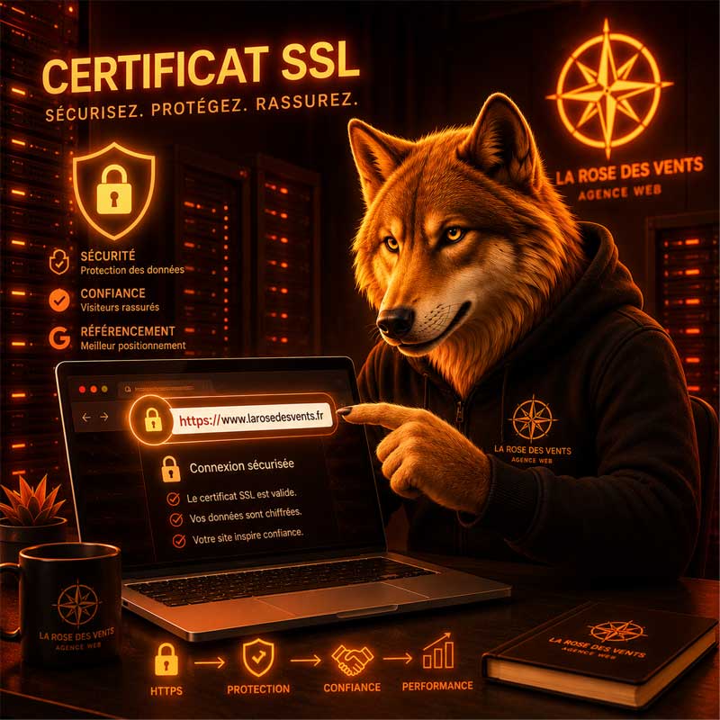 Certificat SSL HTTPS améliorant la sécurité du site Internet et la confiance des visiteurs