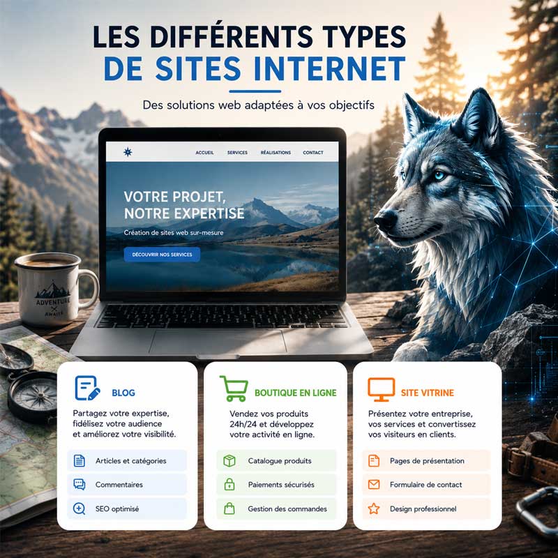 Les différents types de sites Internet : blog, site vitrine, boutique en ligne et plateformes professionnelles